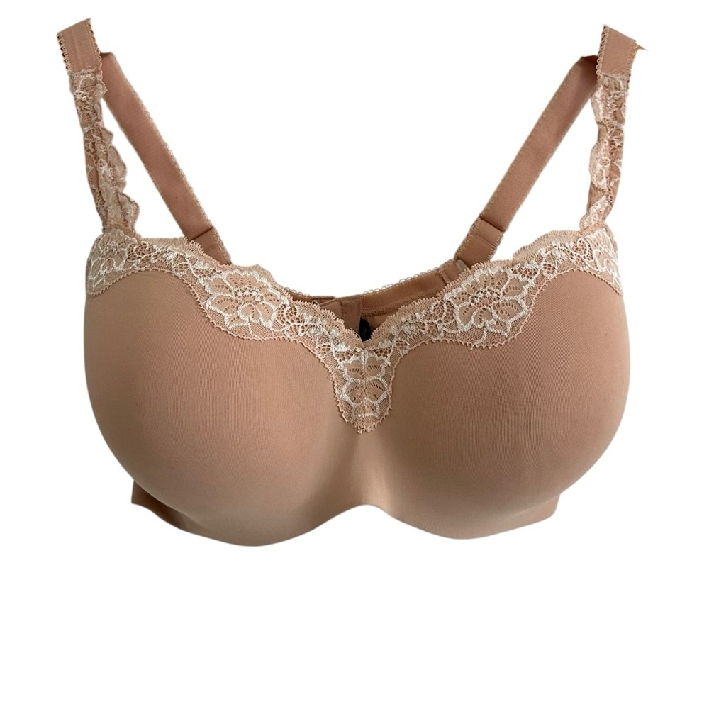 Le Mystere Womens Lace Tisha Bra Natural Sz 38F Beige Padded Underwire